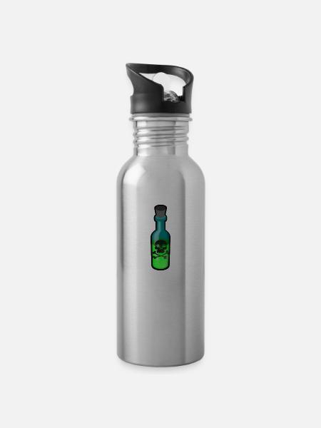 poison - Water bottle with straw - silver