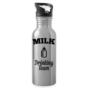 Milk drink team - Water bottle with straw - silver - Right