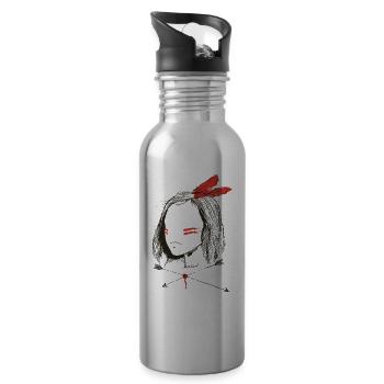 red head - Water bottle with straw - silver - Right