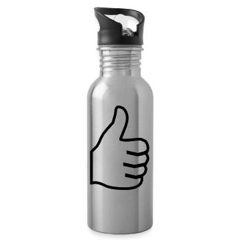 Daumen hoch - Trinkflasche mit integriertem Trinkhalm - Lightsilver - Rechts