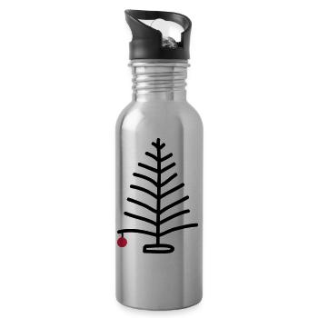 tannenbaum_2c - Trinkflasche mit integriertem Trinkhalm - Lightsilver - Rechts