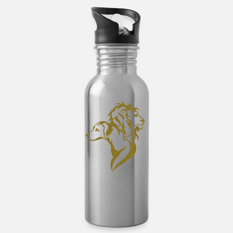 Golden Ridgeback - Trinkflasche mit integriertem Trinkhalm - Lightsilver