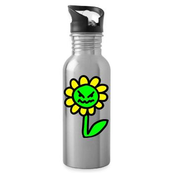 nasty Flower - 3 - Water bottle with straw - silver - Right