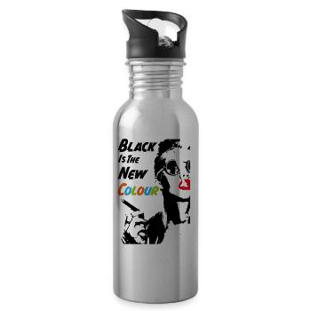 Black is the new Color - Water bottle with straw - silver - Right