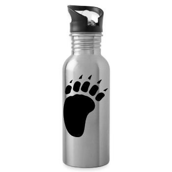 BEAR FOOT - Water bottle with straw - silver - Right