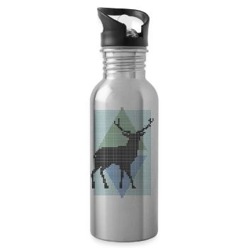 cerf - Gourde avec paille intégrée - argent clair - Droite