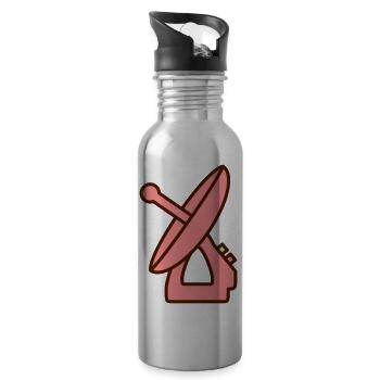 Radar Maschine Gerät Geschenkidee Aufnahme - Trinkflasche mit integriertem Trinkhalm - Lightsilver - Rechts