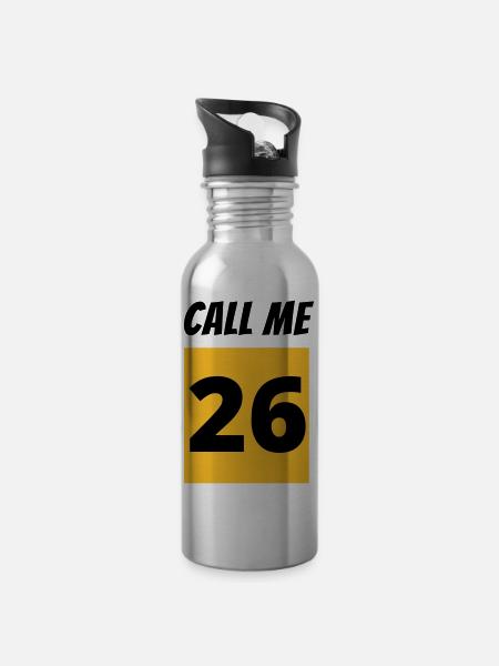 Call Me 26 - Water bottle with straw - silver
