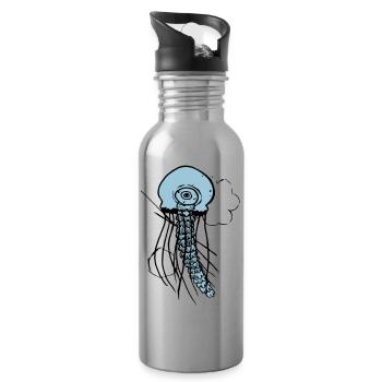 jellyfish - Water bottle with straw - silver - Right