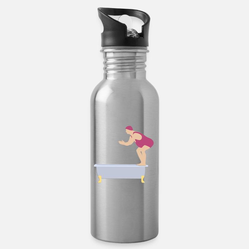Badewannentaucher - Trinkflasche mit integriertem Trinkhalm - Lightsilver