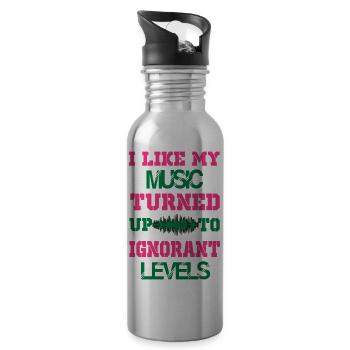 Ich mag meine Musik, die zu Levels geworden ist - Trinkflasche mit integriertem Trinkhalm - Lightsilver - Rechts