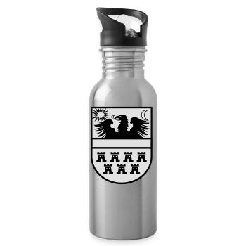 Wappen Siebenbürgen zweifarbig - Trinkflasche mit integriertem Trinkhalm - Lightsilver - Rechts