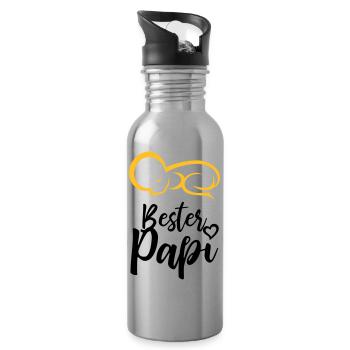 Best dad father's day gift - Water bottle with straw - silver - Right