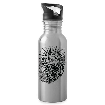 Hello Summer - Water bottle with straw - silver - Right