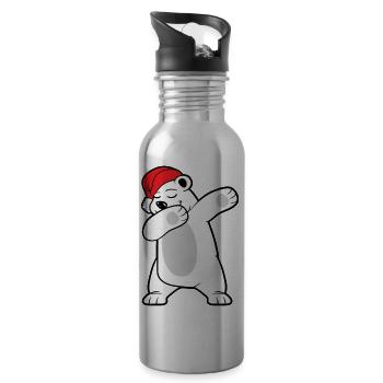 Dabbing Dab Danse Ours Polaire Noël - Gourde avec paille intégrée - argent clair - Droite