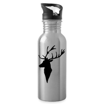 Cerf - Gourde avec paille intégrée - argent clair - Droite