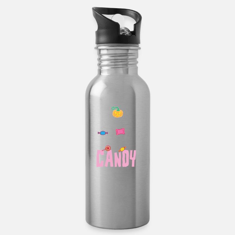 Halloween Süßigkeiten - Trinkflasche mit integriertem Trinkhalm - Lightsilver