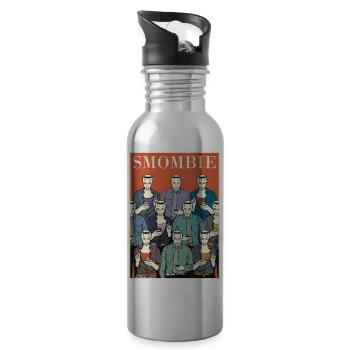 Smombies are coming - Smombie - Trinkflasche mit integriertem Trinkhalm - Lightsilver - Rechts