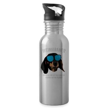 Weimaraner offizieller Hund der kühlsten Leute - Trinkflasche mit integriertem Trinkhalm - Lightsilver - Rechts