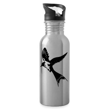 Fliegende Schwalbe - Trinkflasche mit integriertem Trinkhalm - Lightsilver - Rechts