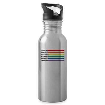 LGBT light saber gift - Water bottle with straw - silver - Right