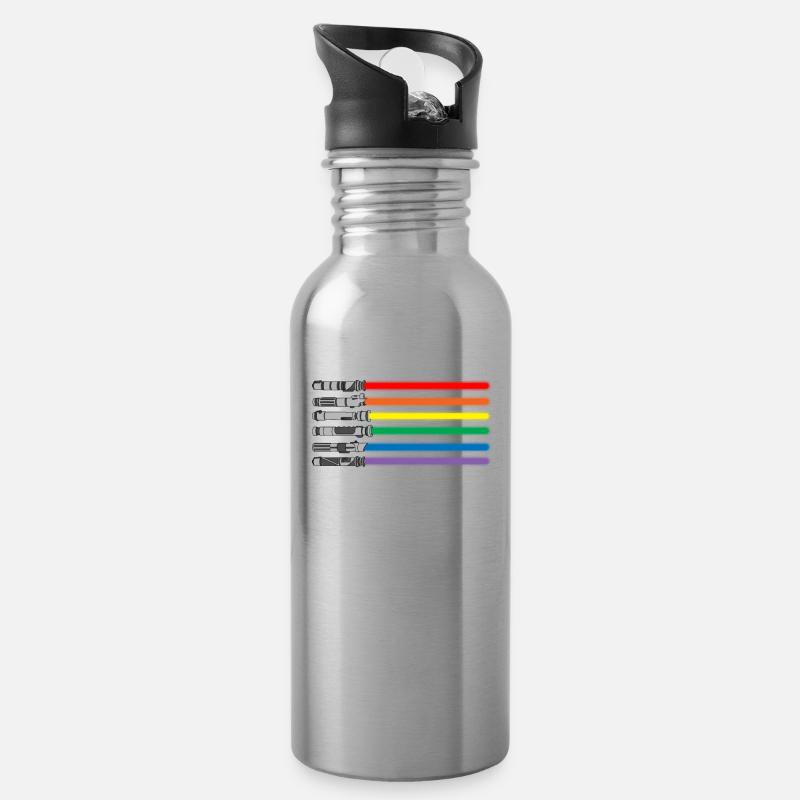 LGBT Lichtschwert Geschenk - Trinkflasche mit integriertem Trinkhalm - Lightsilver