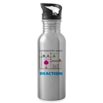 J'ai fait une blague de chimie il n'y avait aucune réaction - Gourde avec paille intégrée - argent clair - Droite