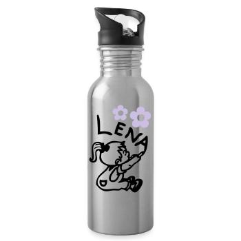 naam lena © - Water bottle with straw - silver - Right