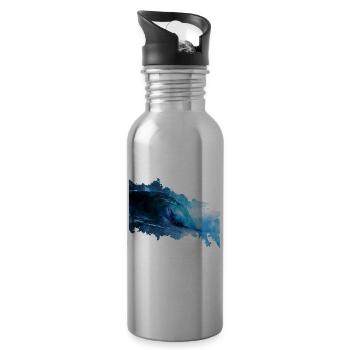 The perfect wave, surfing, surfing, gift - Water bottle with straw - silver - Right