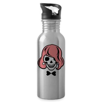 Dye skeleton to hair - Water bottle with straw - silver - Right
