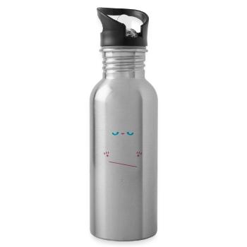 Guten morgen Katzengeschenk - Trinkflasche mit integriertem Trinkhalm - Lightsilver - Rechts