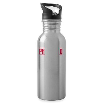 Phinished PhD - Water bottle with straw - silver - Right