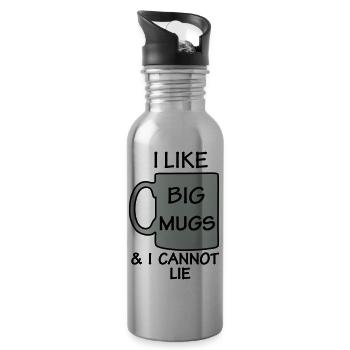 I LIKE BIG MUGS & I CANNOT LIE - Water bottle with straw - silver - Right