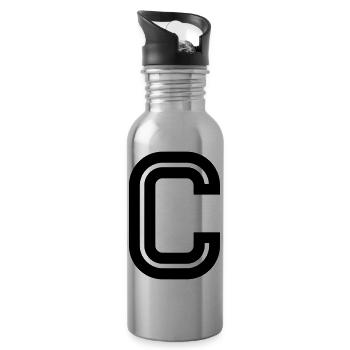 C - Trinkflasche mit integriertem Trinkhalm - Lightsilver - Rechts