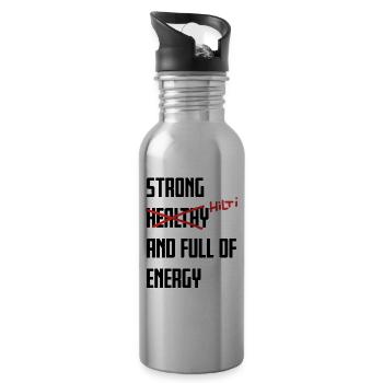 Strong Healthy Hilti Energy - Trinkflasche mit integriertem Trinkhalm - Lightsilver - Rechts