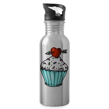 cupcake - Trinkflasche mit integriertem Trinkhalm - Lightsilver - Rechts