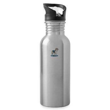 Behalten Sie ruhig und umarmen Sie einen Beagle - Trinkflasche mit integriertem Trinkhalm - Lightsilver - Rechts