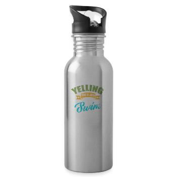 I'm Not Yelling Swim Coach Voice Sport Lover - Water bottle with straw - silver - Right