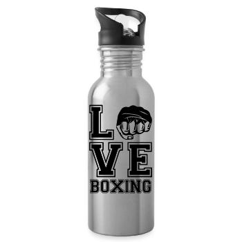 Amour de boxe - Gourde avec paille intégrée - argent clair - Droite