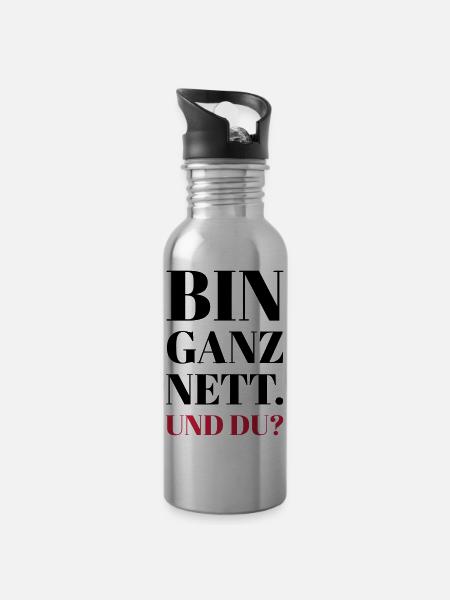 Nett - Trinkflasche mit integriertem Trinkhalm - Lightsilver