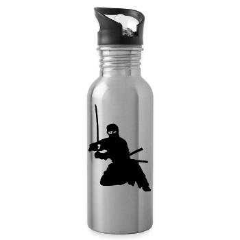 ninja - Water bottle with straw - silver - Right