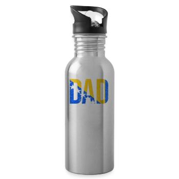 Vatertag von Bosnien und Herzegowina - Trinkflasche mit integriertem Trinkhalm - Lightsilver - Rechts
