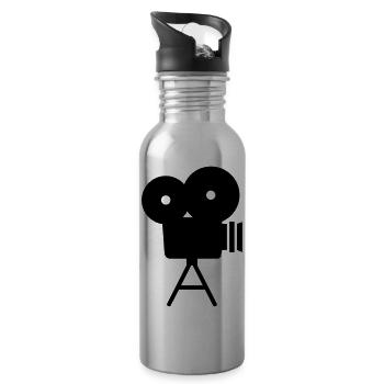 Kamera - Trinkflasche mit integriertem Trinkhalm - Lightsilver - Rechts