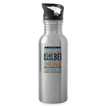 clean up thermodynamics chaos entropy physics - Water bottle with straw - silver - Right