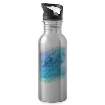 Hintergrund Wasser - Trinkflasche mit integriertem Trinkhalm - Lightsilver - Rechts
