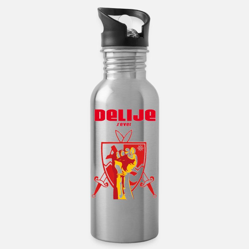 Delije Sever 1989 - Trinkflasche mit integriertem Trinkhalm - Lightsilver