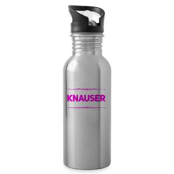 Knauser - Trinkflasche mit integriertem Trinkhalm - Lightsilver - Rechts