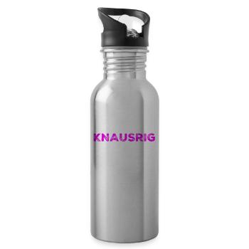 Geldgeil - Trinkflasche mit integriertem Trinkhalm - Lightsilver - Rechts