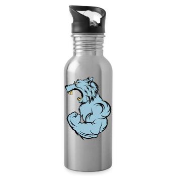 wolf_beast_2 - Gourde avec paille intégrée - argent clair - Droite
