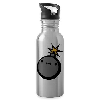 suesse bombe mit - Trinkflasche mit integriertem Trinkhalm - Lightsilver - Rechts